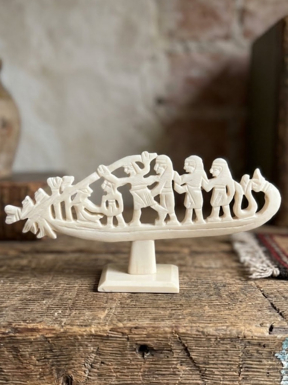Vintage mid-20th-century souvenir carving
Asian
traditional figural riverboat